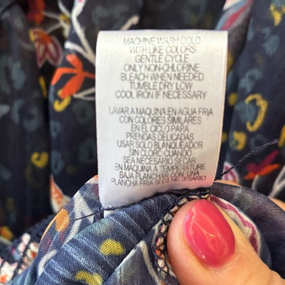 Democracy | Flowy Semi-Sheer Long Blouson Sleeve Blouse with Smocked Hem M… - Picture 10 of 10